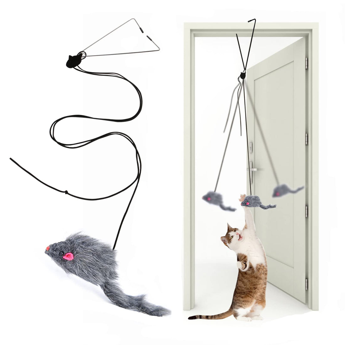 Kalimdor Interactive Cat Feather Toys,Retractable Teaser Toy ,Hanging