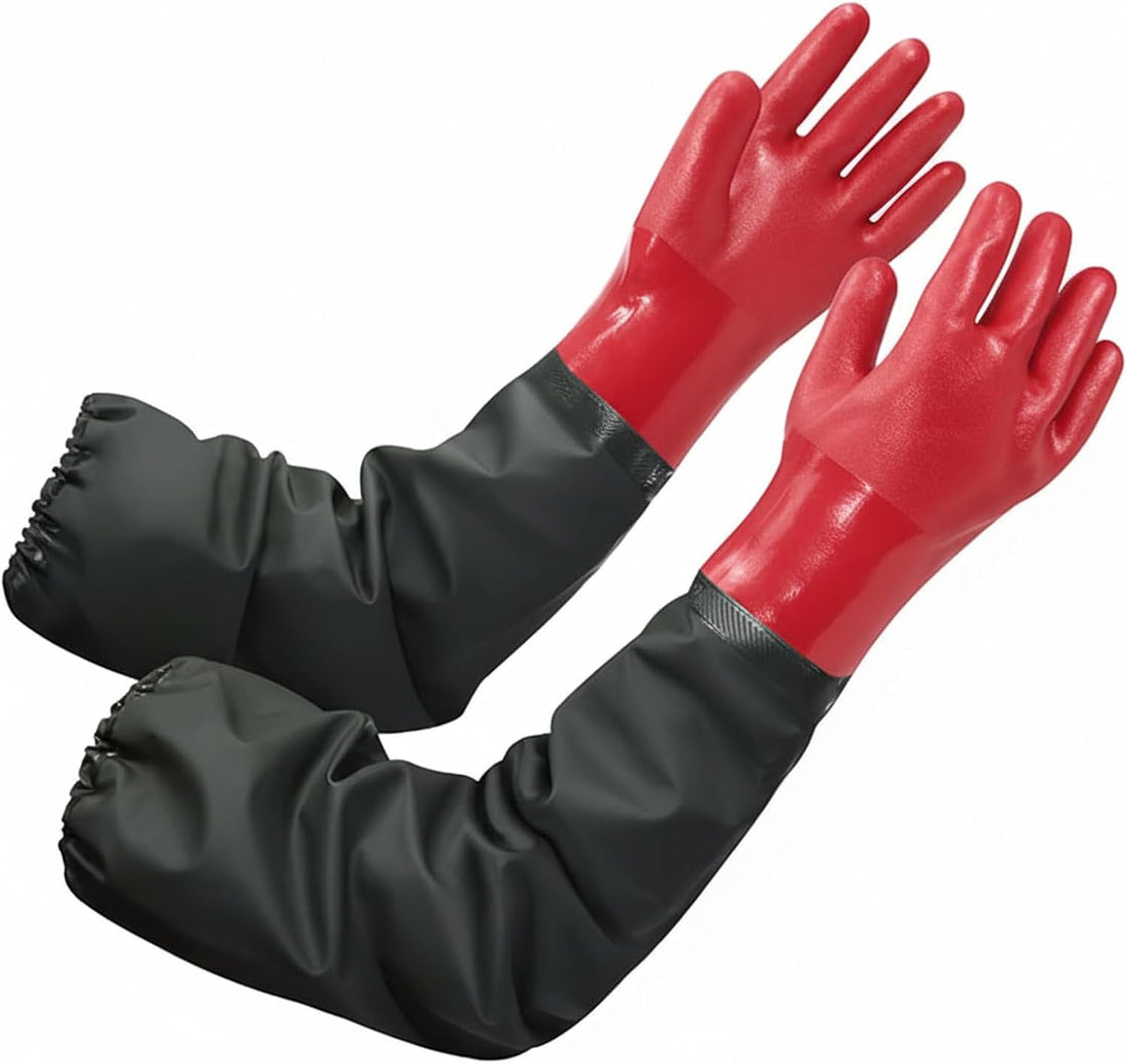 emours Aquarium Gloves Elbow Length Long Sleeve Work Gloves PVC