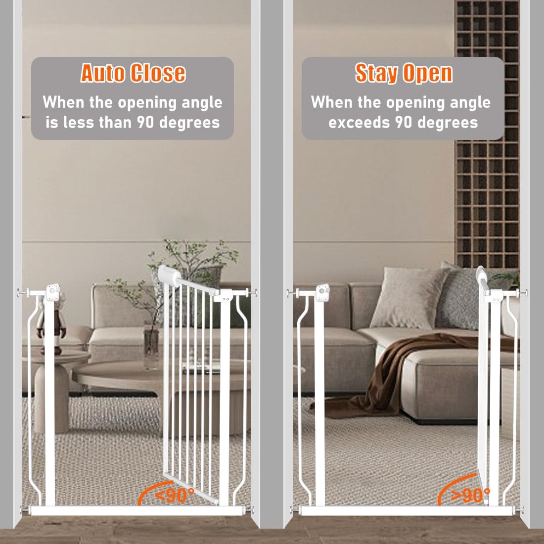 Fairy Baby Extra Wide Baby Gate for Doorways Auto Close Safety Gates