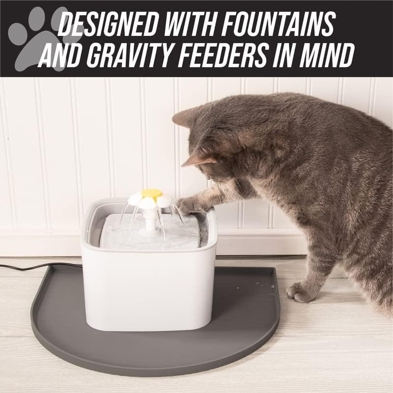 Leash Boss Fountain Mat, Silicone Water Mat Designed for Pet Fountains