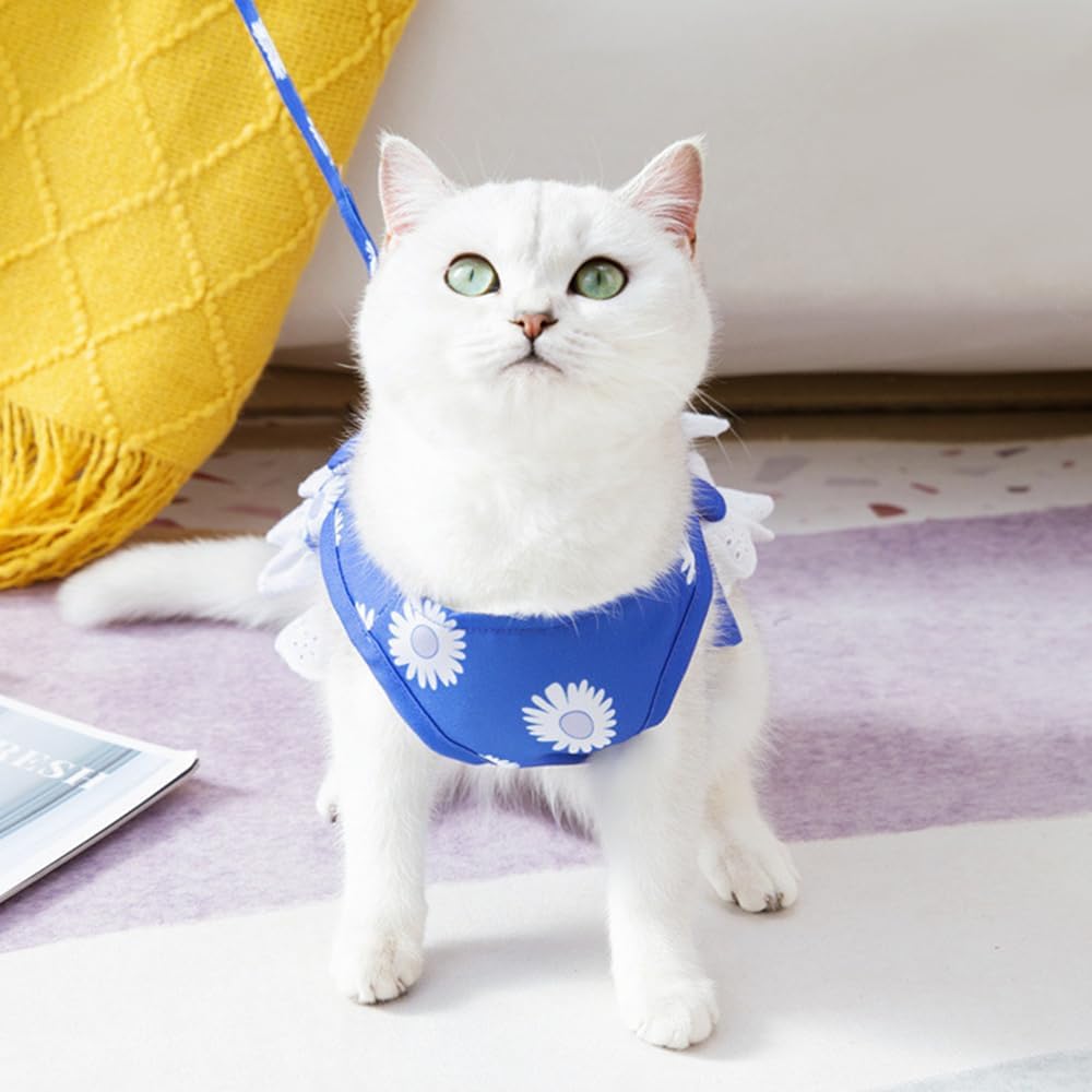 Anelekor Dog Harness Dress for Small Dog Daisy Floral Dog Harness