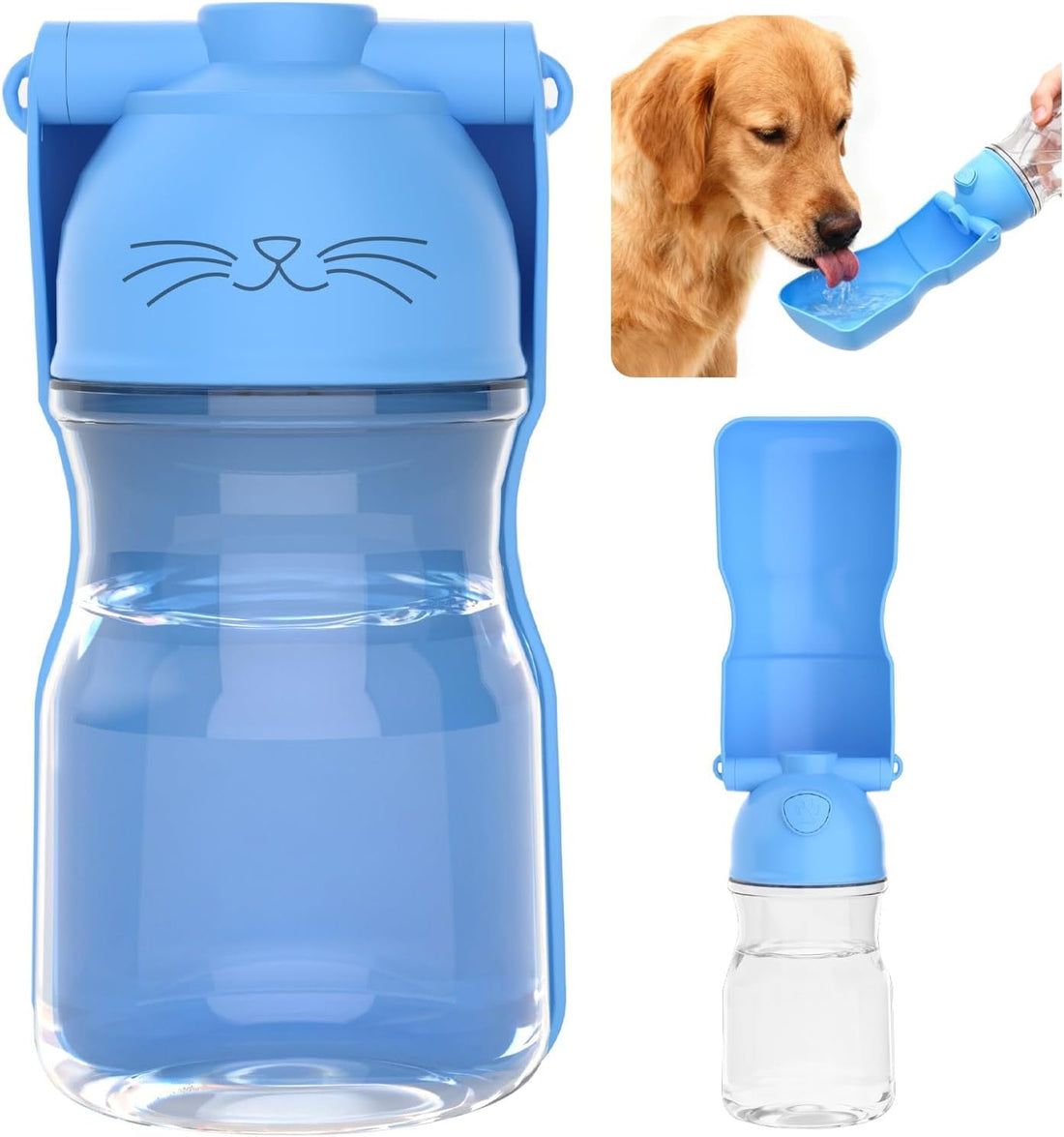 Dog Water Bottle, Portable Leak-Proof Water Dispenser with Drinking