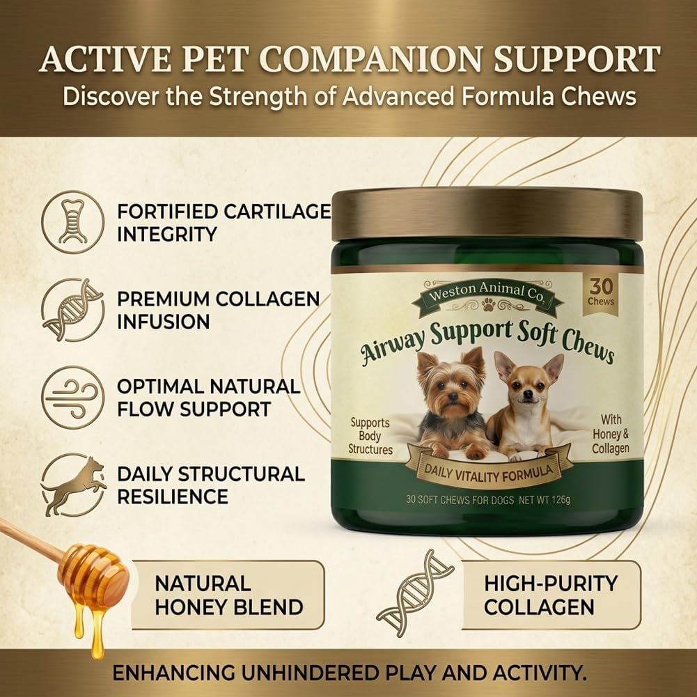 Weston Animal Co Airway Support Soft Chews, for Small Breeds