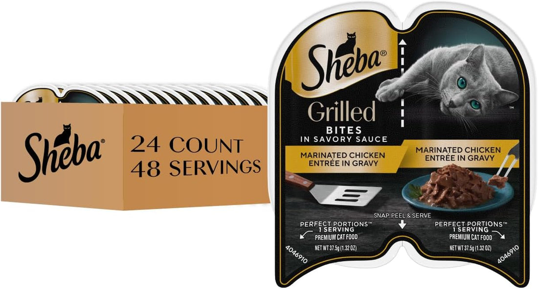 Sheba Perfect Portions Grilled Bites Wet Cat Food, Chicken, 2.6 oz