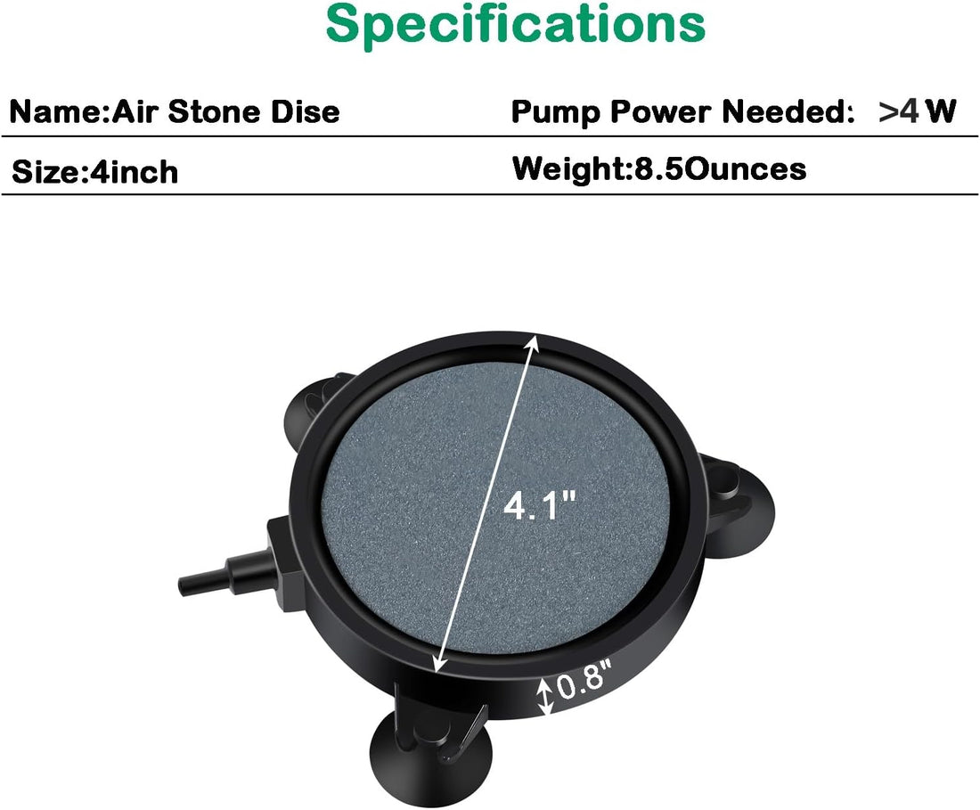 AQUANEAT Aquarium Air Stone Disc 4 inch, Aerator Bubble Diffuser