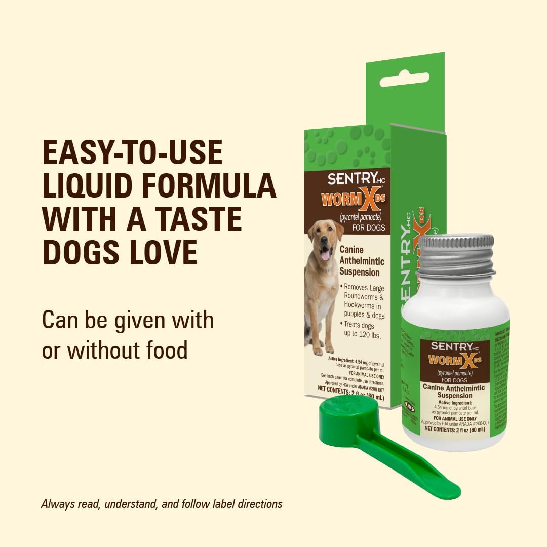 Worm X Plus 7 Way Liquid Dewormer for Dogs 2 oz Broad Spectrum Canine