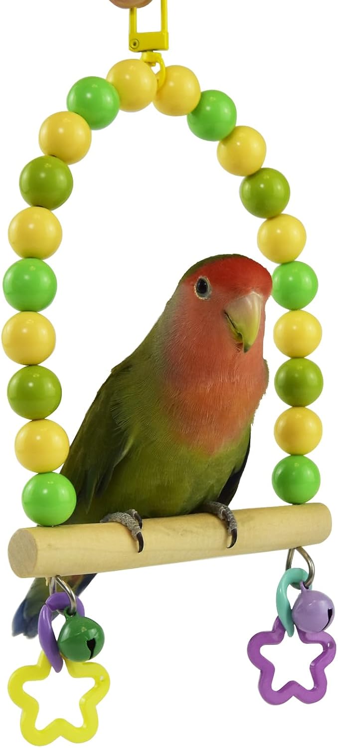 Wooden Bird Cage Swing Perch for Parakeets,Small Parrots Swings