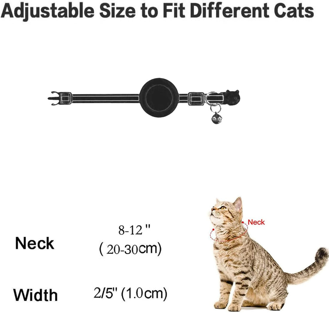 Airtag Cat Collar Breakaway, Safety Kitten Collar with Apple Airtag