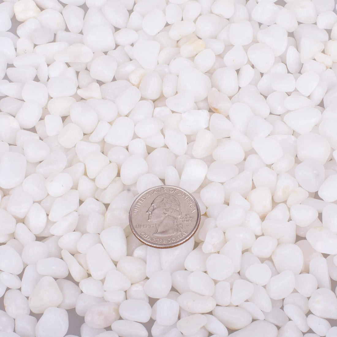 2.0 LB White Aquarium Gravel Pebbles 3/8"