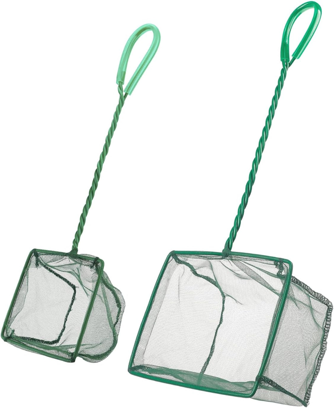 Pawfly Aquarium Fish Net with Braided Metal Handle Square Net