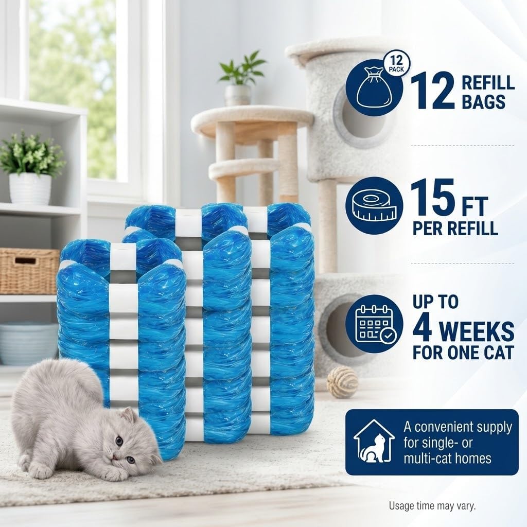 12 Pack Cat Litter Refills Bags, Blue