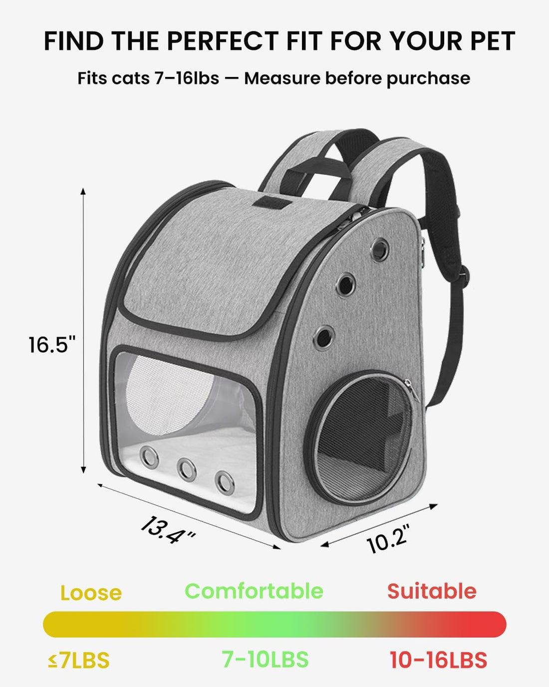 COVONO Expandable Cat Backpack Carrier
