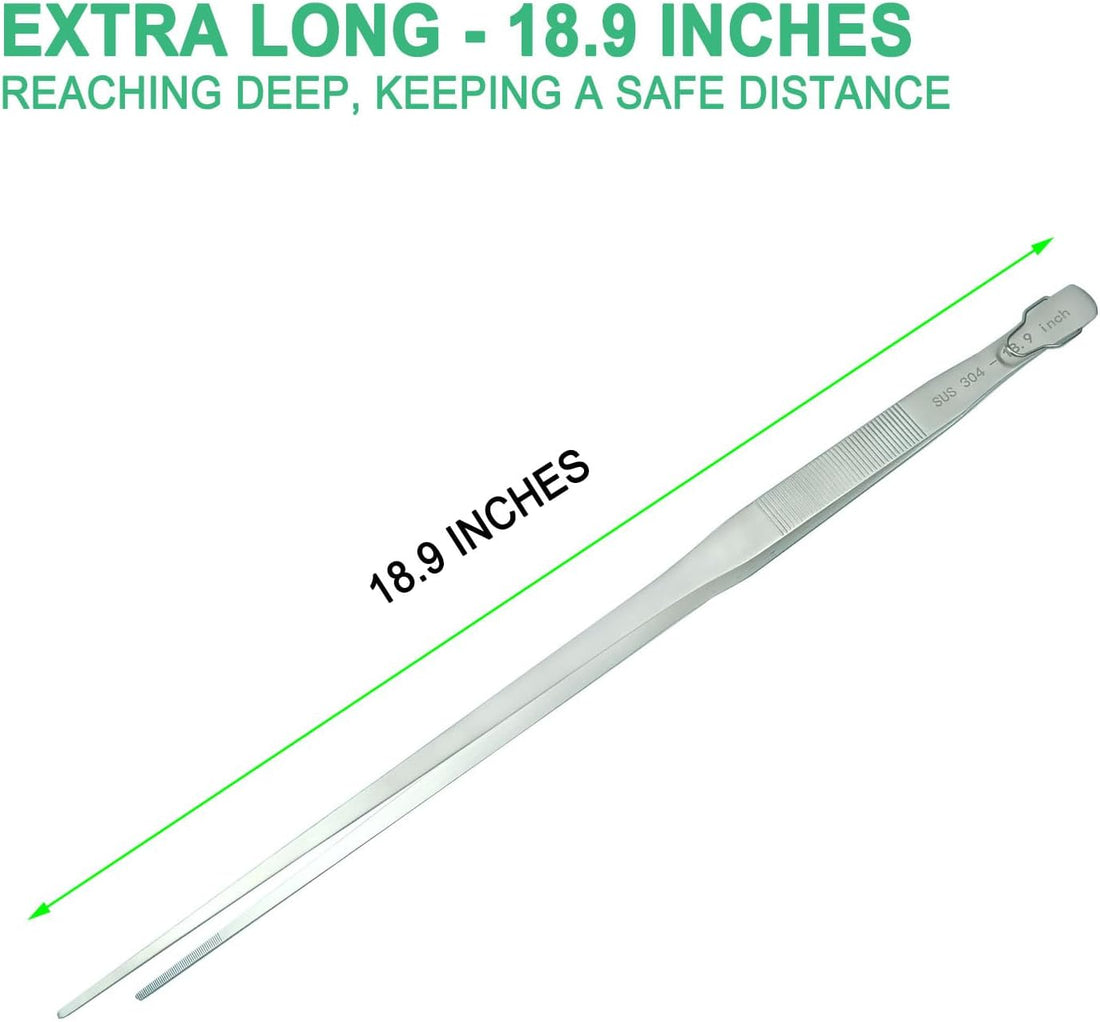 2pcs 18.9 inch Aquarium Tweezers with Hanger