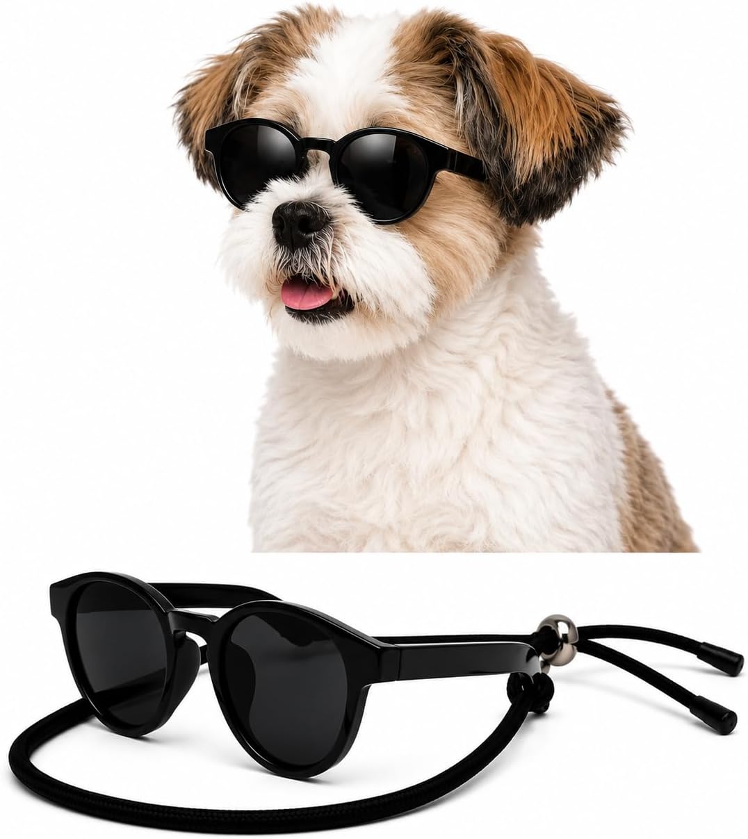 G014 Small Breed up to 15lbs Dog Cat Pet Puppy Panto Round Sunglasses