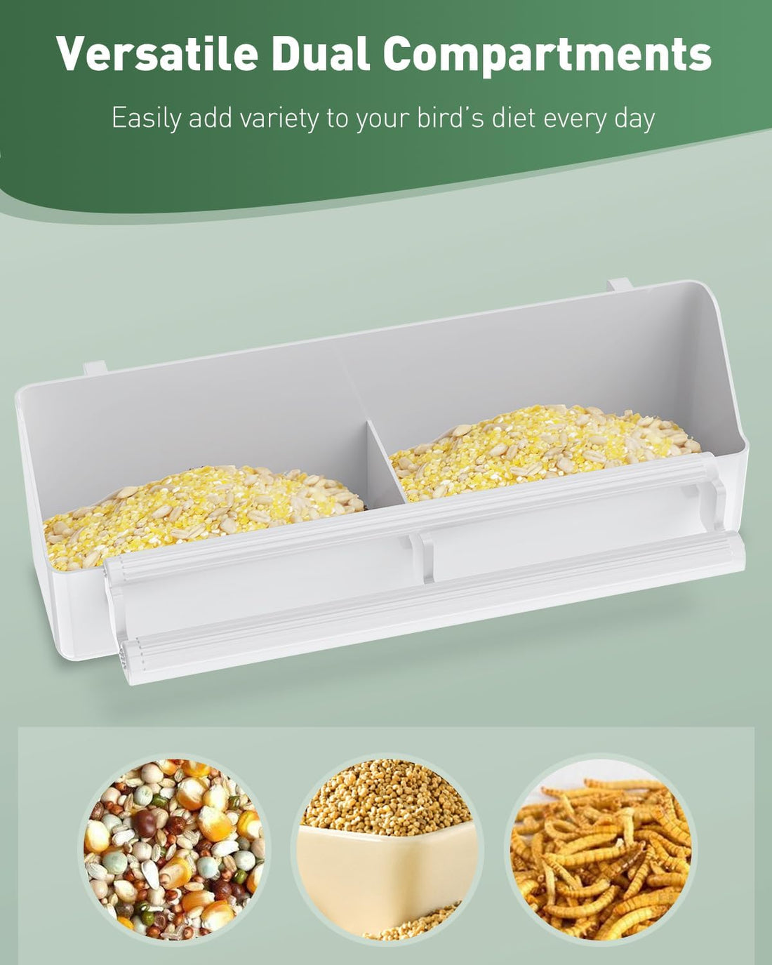 Pawfly 2 Pack Bird Feeder for Cage Hanging Plastic Feeder with Hooks