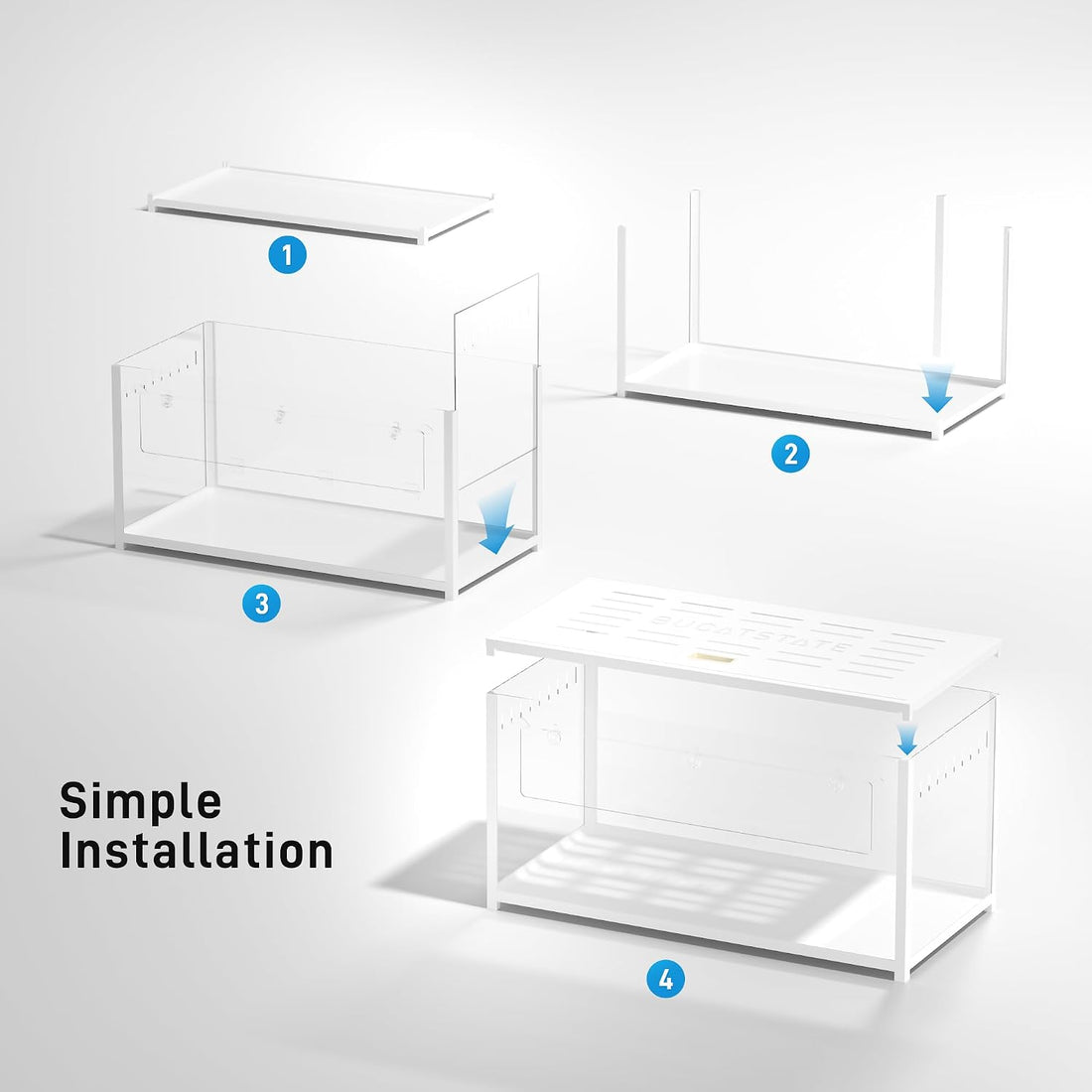 BUCATSTATE Hamster Cage 2.0, Large Hamster Enclosure (39in, White)