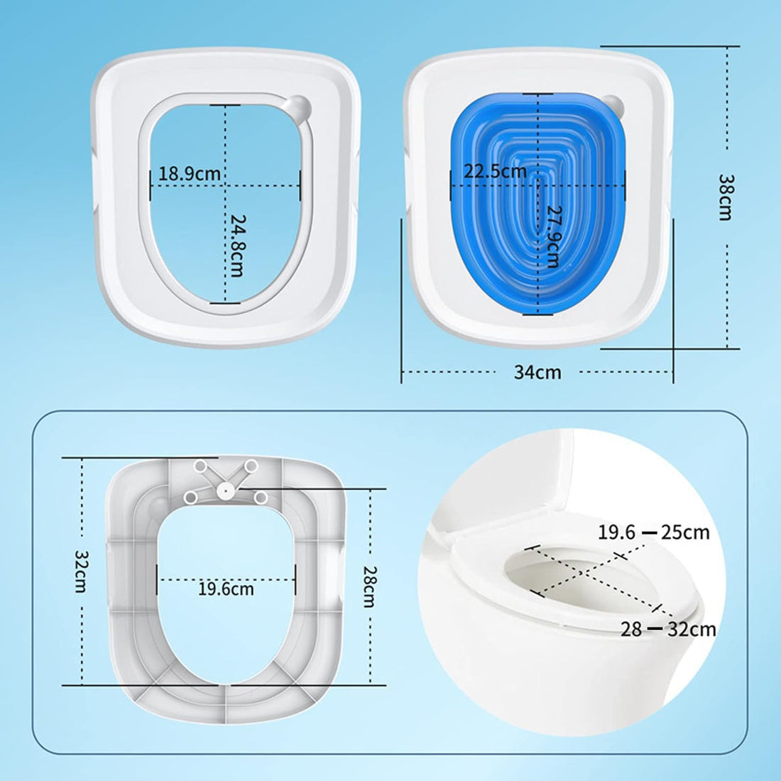 Cat Toilet Trainer Kit, Universal Cat Toilet Training Systems, Blue