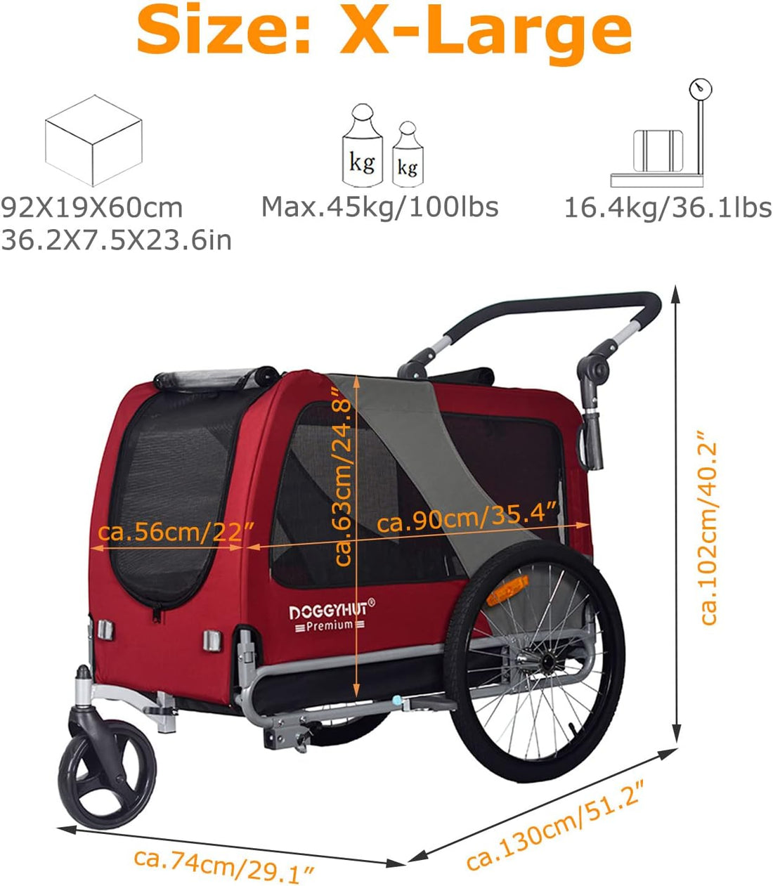 DOGGYHUT® Premium X Large Pet Bike