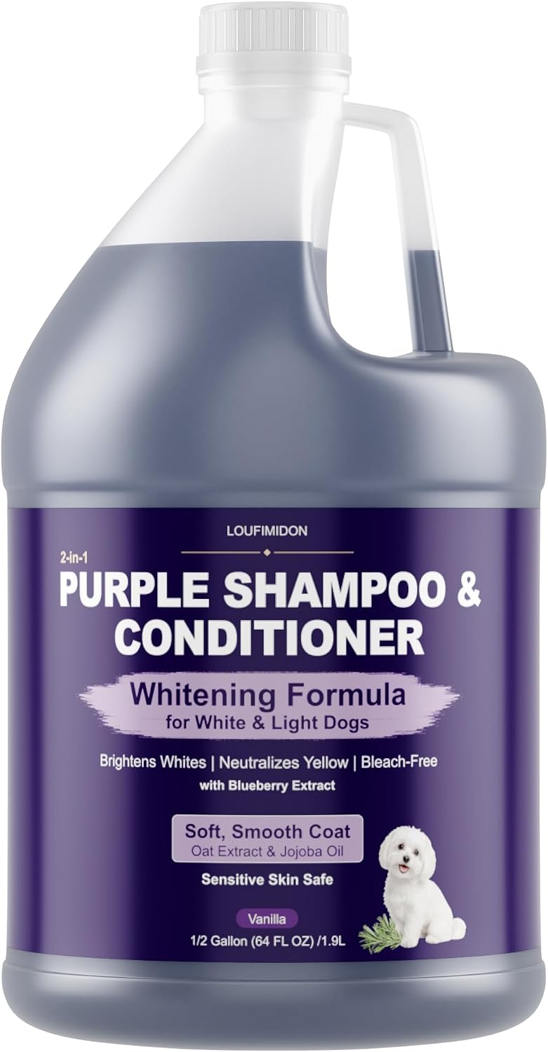 Dog Whitening Shampoo for White Dogs & Light-Colored Coats, 64oz