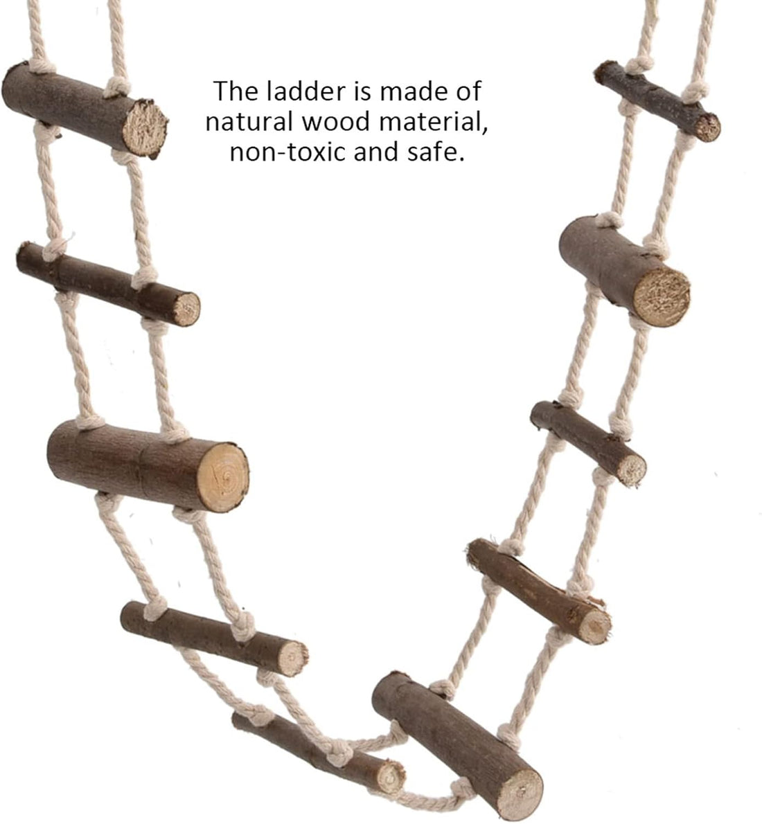Hamster Wooden Rope Ladder, 39.4in Adjustable Bird Ladders Bridge