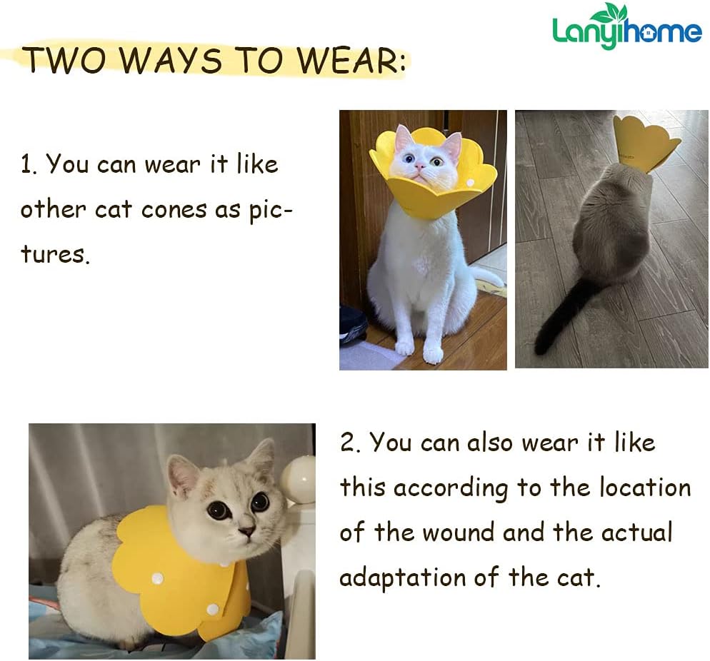 Cat Recovery Collar - Cute Flower Neck Cat Cones After Surgery