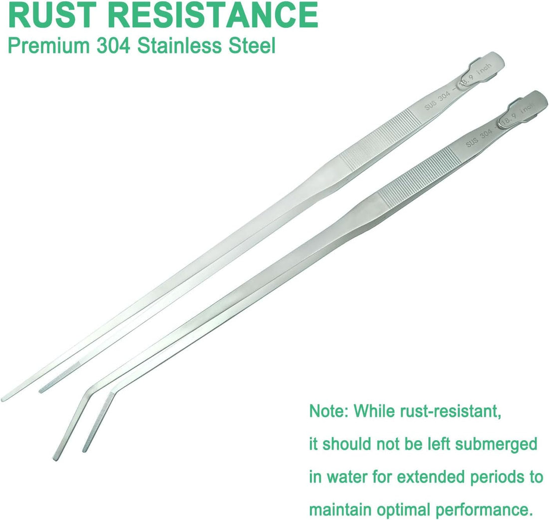 2pcs 18.9 inch Aquarium Tweezers with Hanger