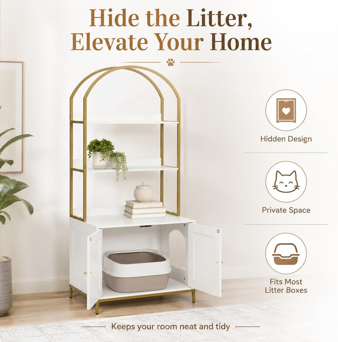 Homhedy Cat Litter Box Enclosure