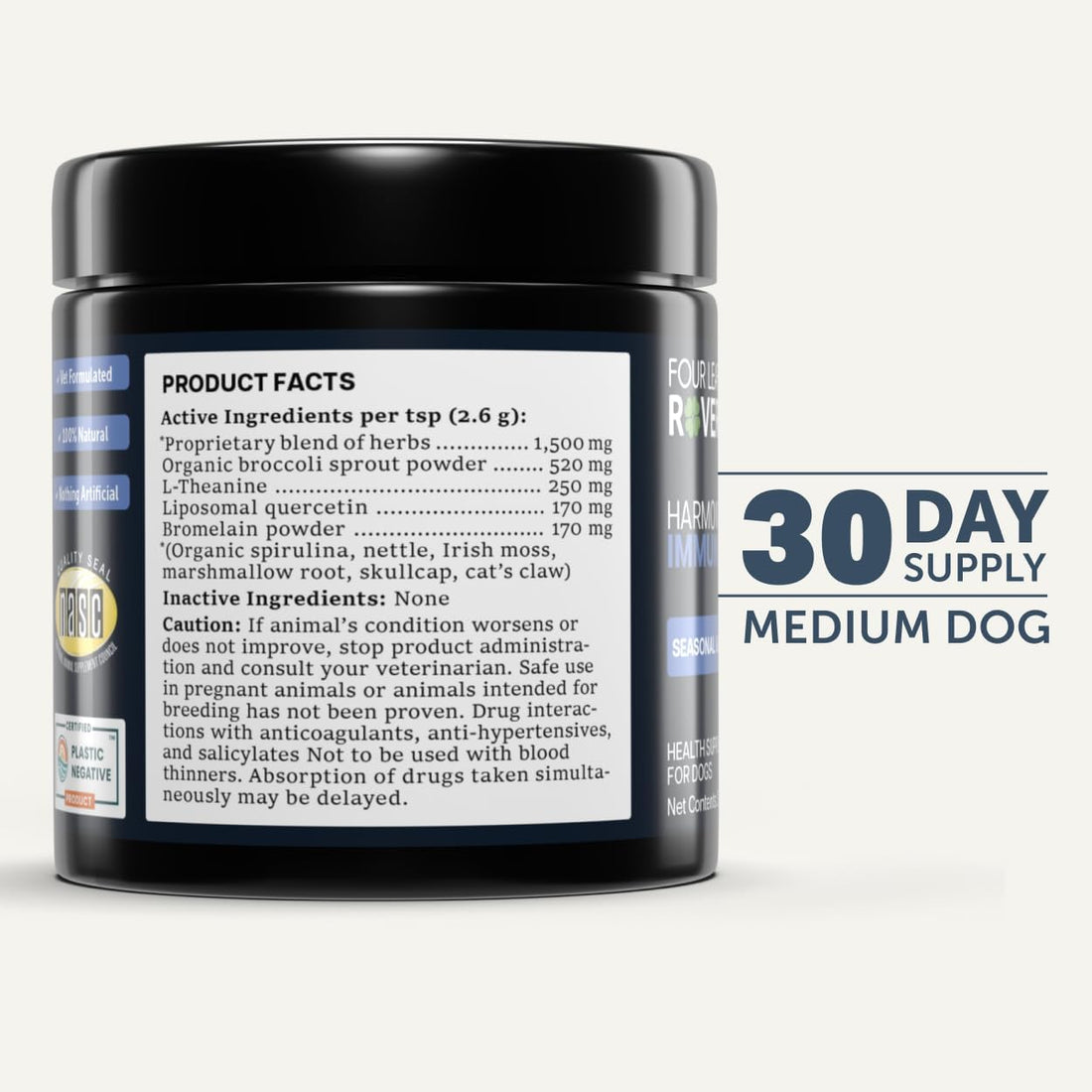 Four Leaf Rover Harmony - Quercetin for Dogs, Seasonal Allergy Support