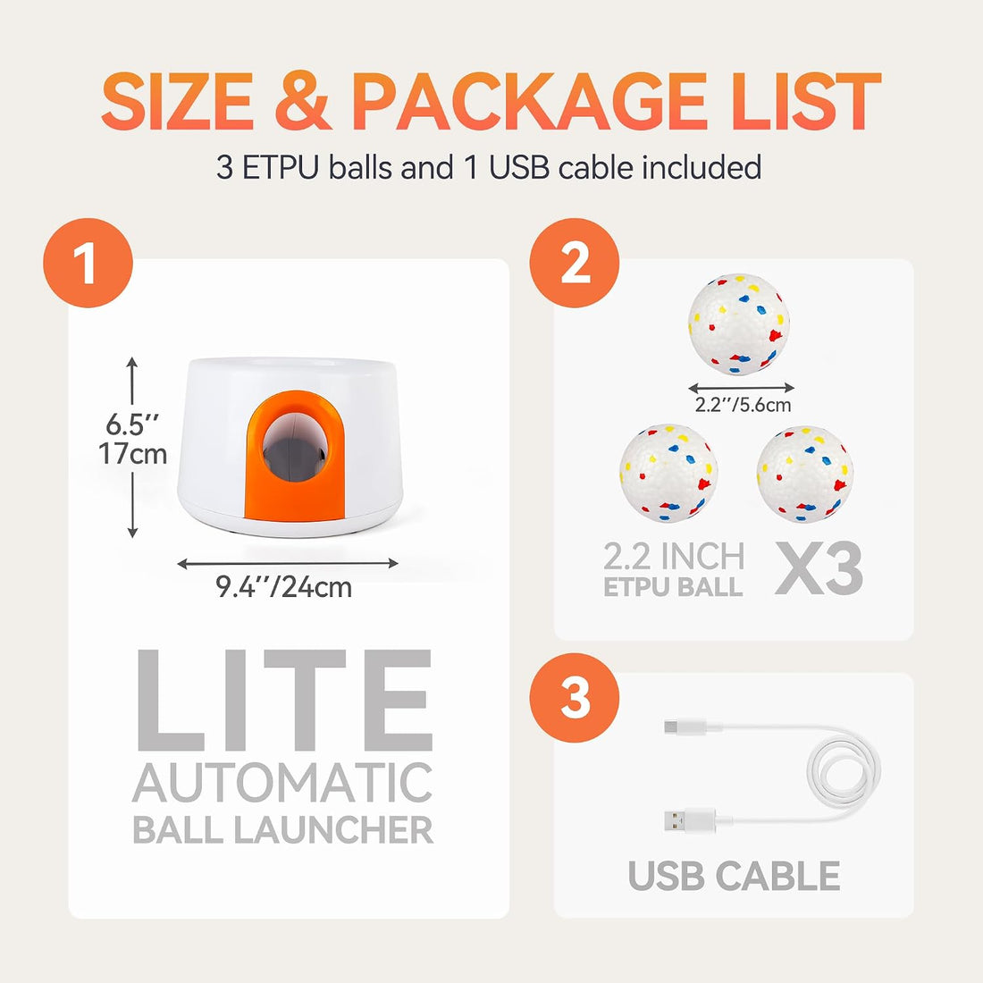 AFP Automatic Dog Ball Launcher for Small & Medium Dogs, Rechargeable