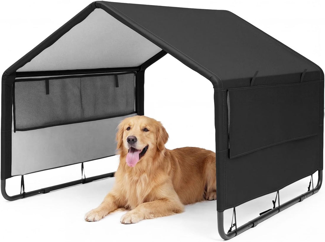 MEWANG Small Dog Tent Outdoor, Pet Shade Shelter Outside, Gray
