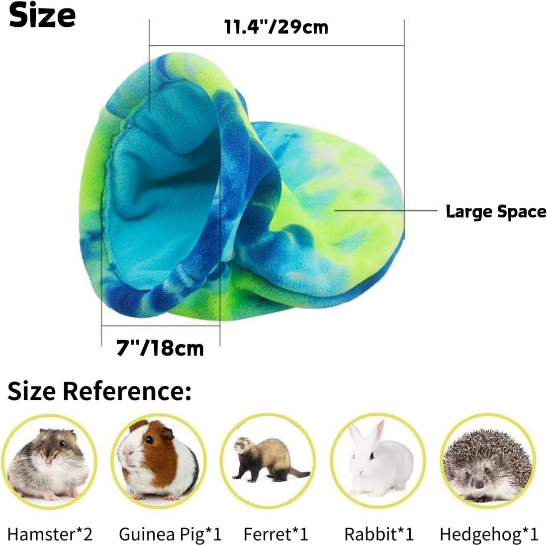 2 Pack Guinea Pig Snuggle Sack Soft Fleece Large Hideout