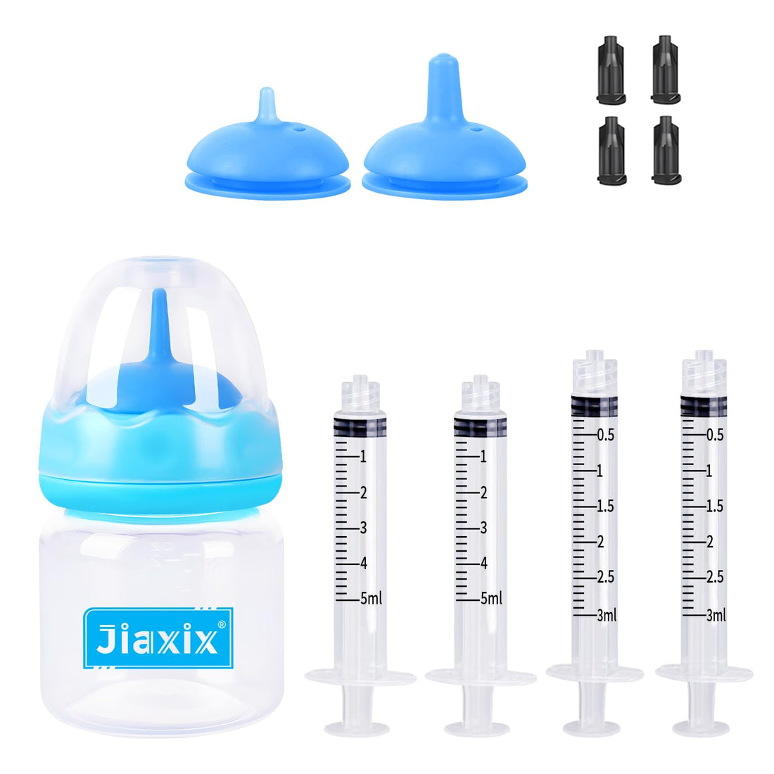 Jiaxix Pet Bottle Feeding Kit, Puppy & Kitten Nursing Supplies, Blue
