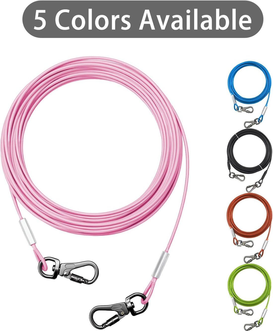 Mi Pupjoy Dog Tie Out Cable - Chew Proof Steel Wire Lead