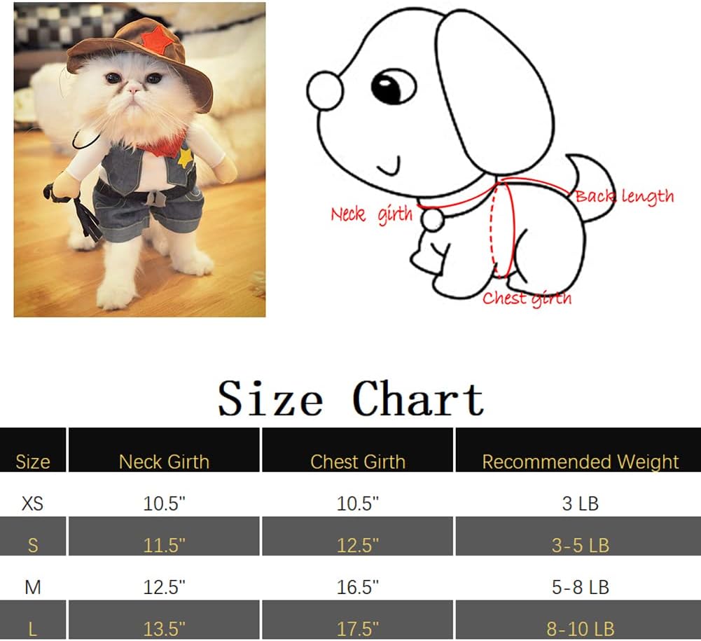 NACOCO Cowboy Dog Costume with Hat