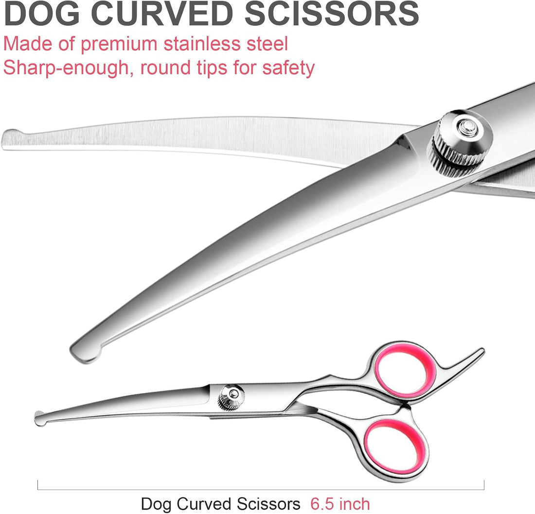 FAIGEO Dog Grooming Scissors with Safety Round Tips Stainless Steel
