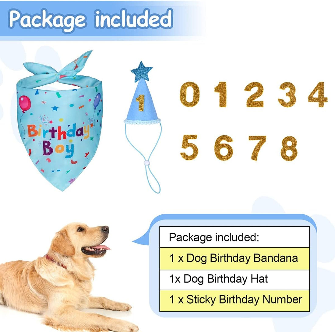 Yicostar Dog Birthday Party Supplies, Dog Birthday Bandana Set