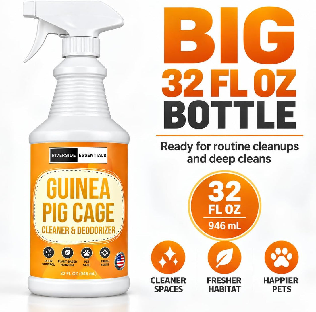 Guinea Pig Cage Cleaner & Deodorizer Spray, 32oz – Made in USA