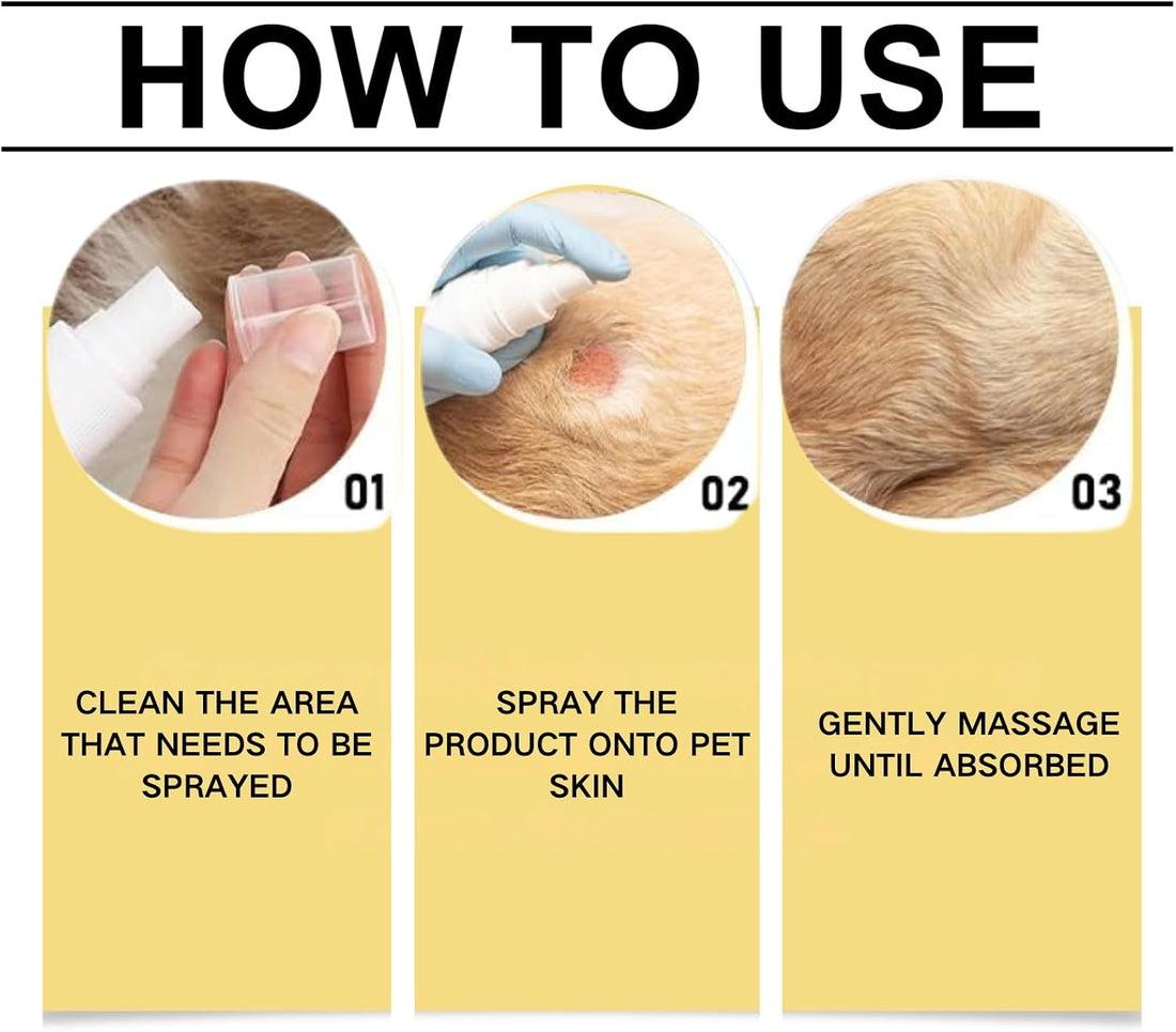 2Pcs Pet Skin Treatment Spray for Dogs & Cats, Reduces Scratching