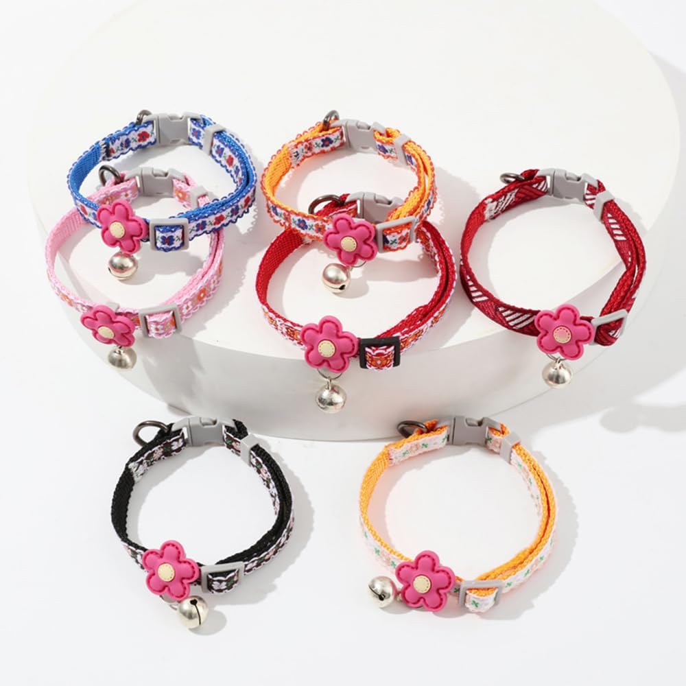 Pink XXS Dog Collar with Bell Set