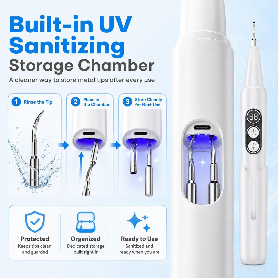 Dog Ultrasonic Tooth Cleaner, Pet Plaque and Tartar Remover IPX6