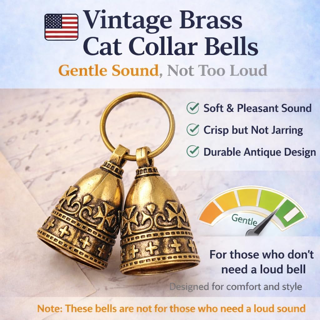 kcrygogo Quiet Brass Pet Bell Set with ID Capsule