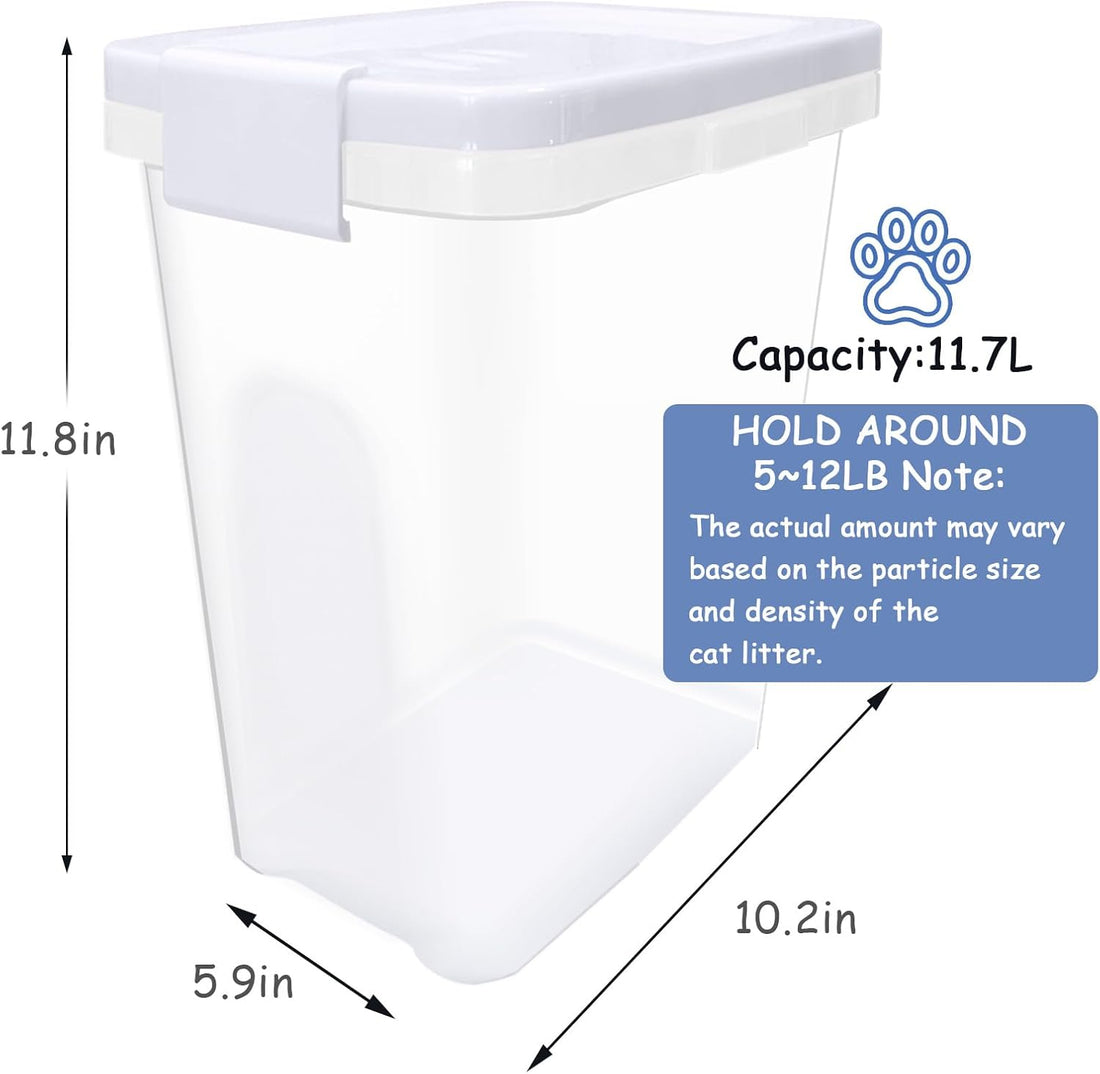 Newivi 2 Pcs Cat Litter Storage Container with Airtight Lid Cat