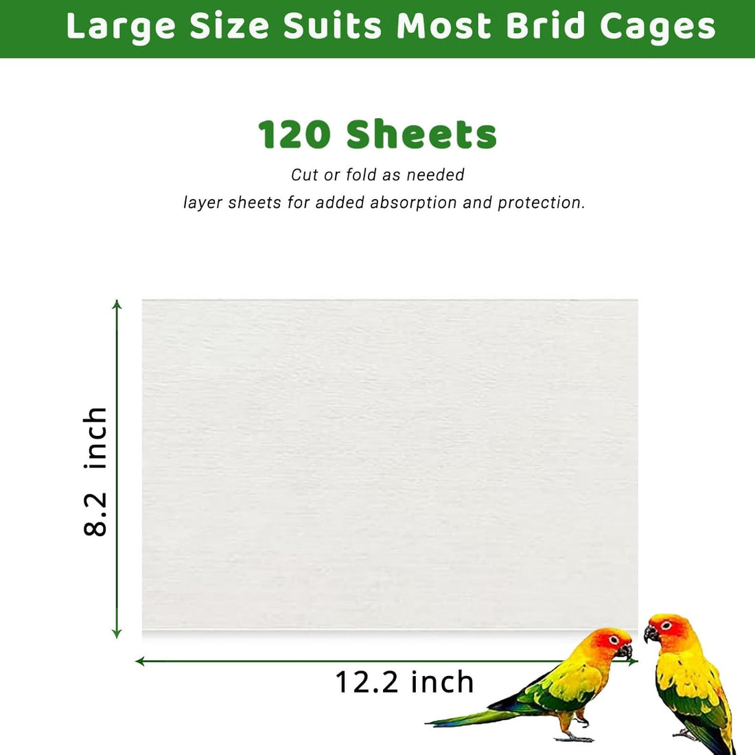 ZIQON 120 Pcs Bird Cage Liner Papers Big Size Cage Paper Liners