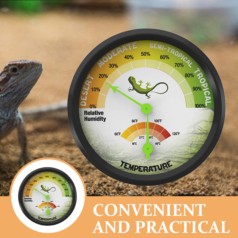 3“ x 3" x 0.9" Reptile Thermometer and Humidity Gauge