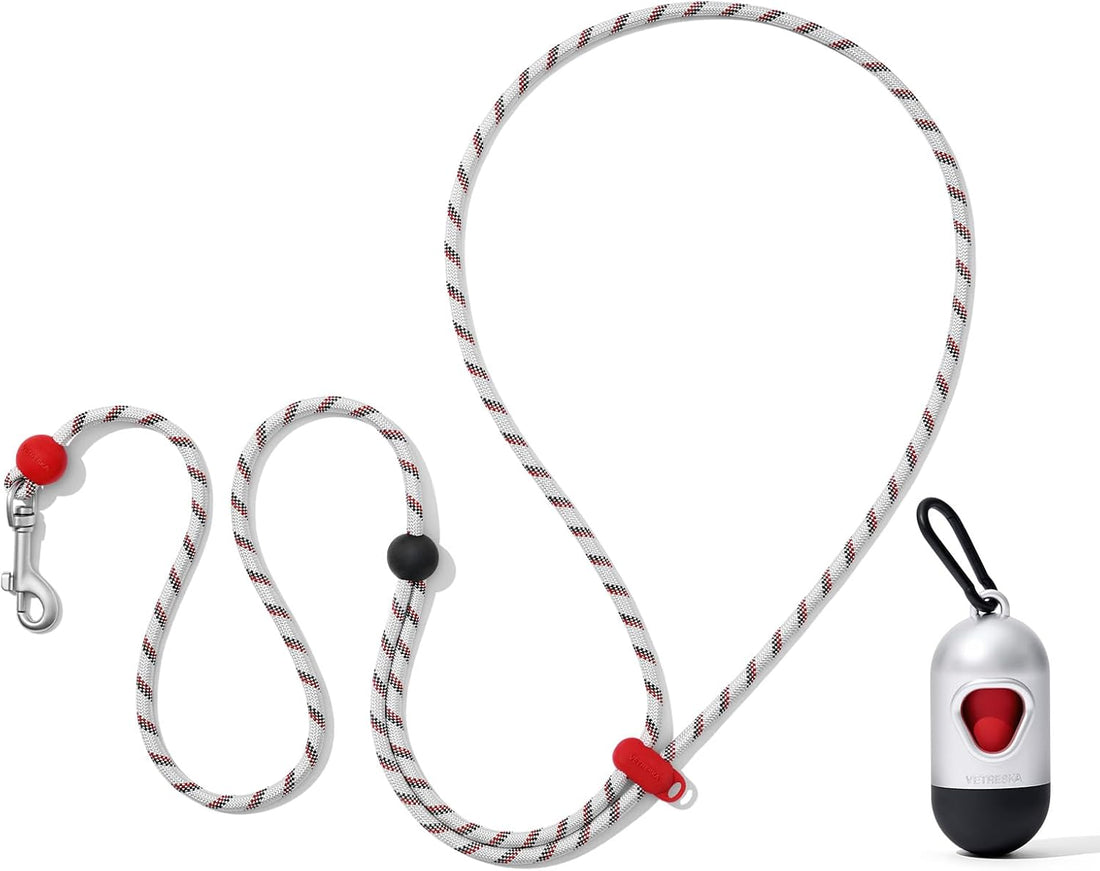 VETRESKA Crossbody Hands Free Dog Leash, 5FT Adjustable Leash (Coffee)