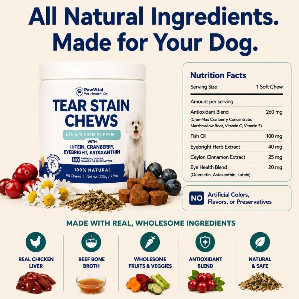 Tear Stain Chews for Dogs – Natural Tear Stain Remover & Eye Health