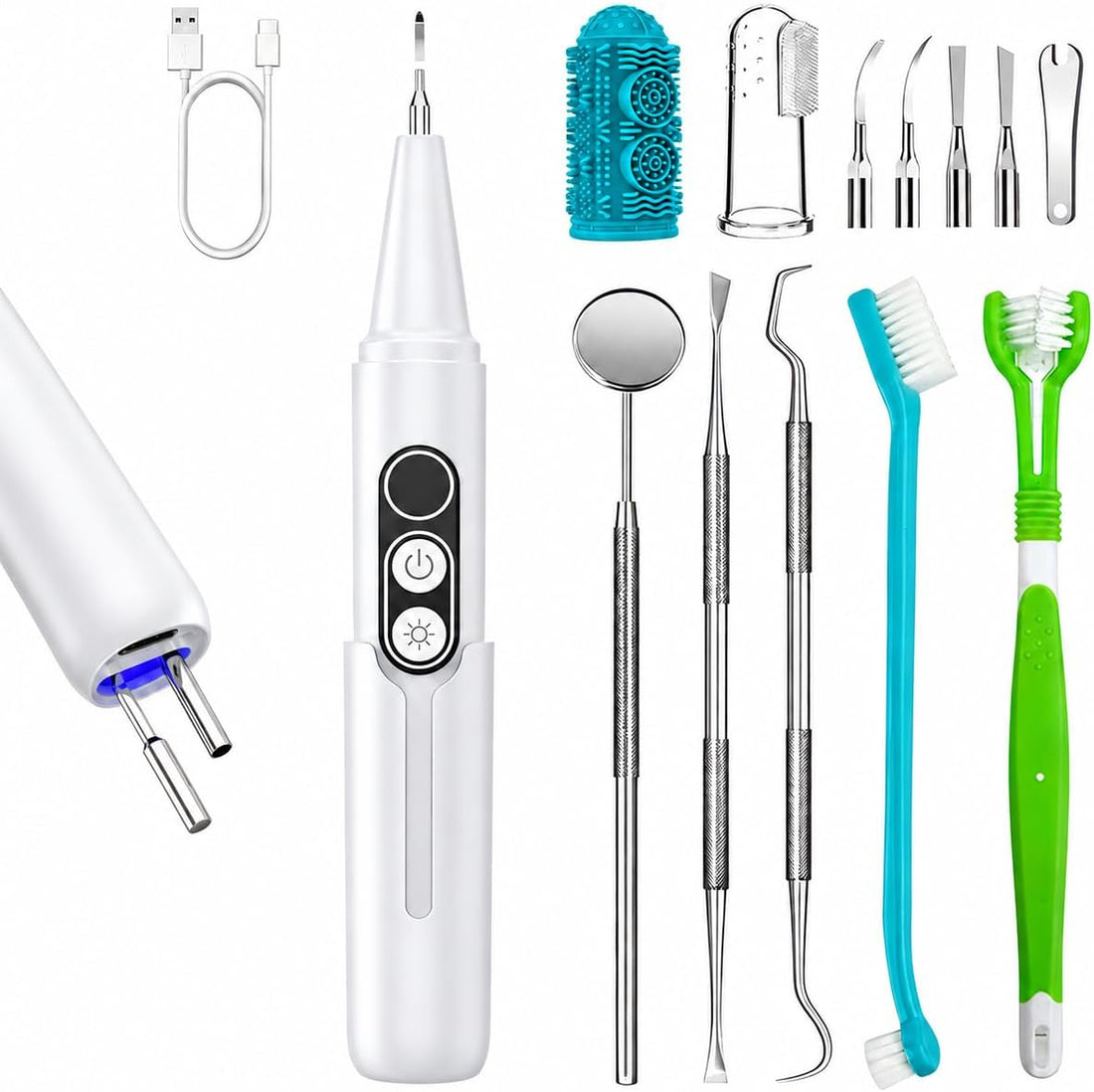 Dog Ultrasonic Tooth Cleaner, Pet Plaque and Tartar Remover IPX6