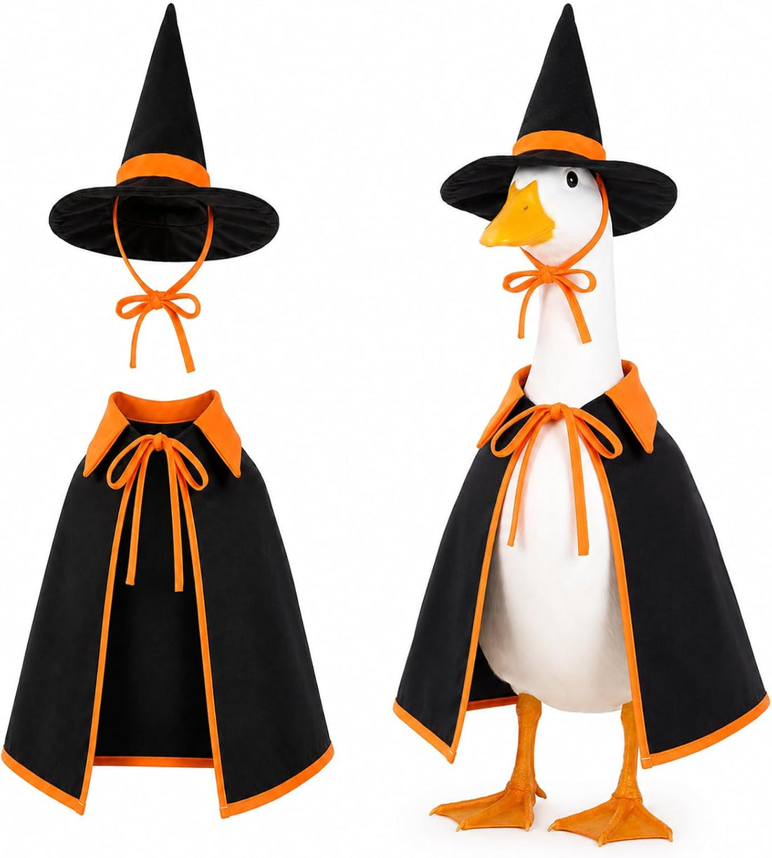 Halloween Porch Goose Outfit Witch Cape Hat Set 23'' Fall Goose