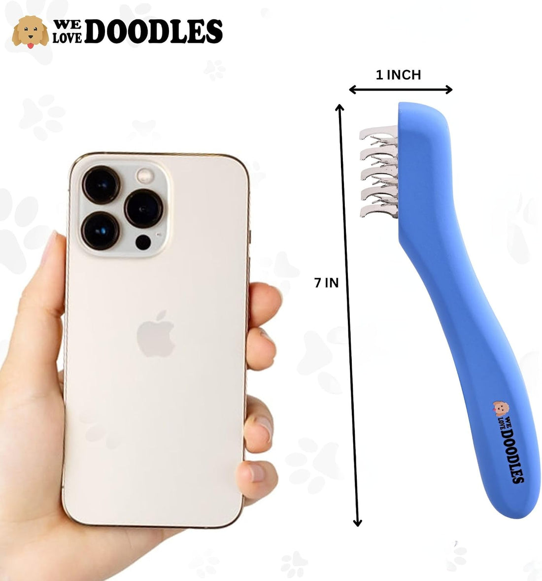 Dematting Comb for Dogs, Undercoat Rake Grooming Tool, Mat Remover