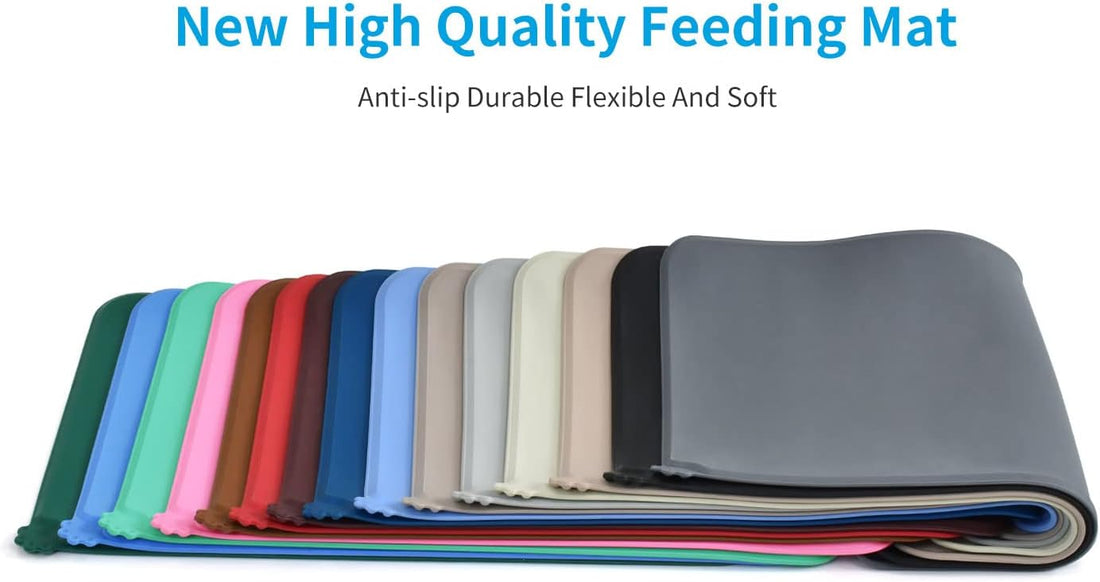 AUDWUD Silicone Waterproof Pet Feeding Mats,Anti Slip Bowl Pad,Dog